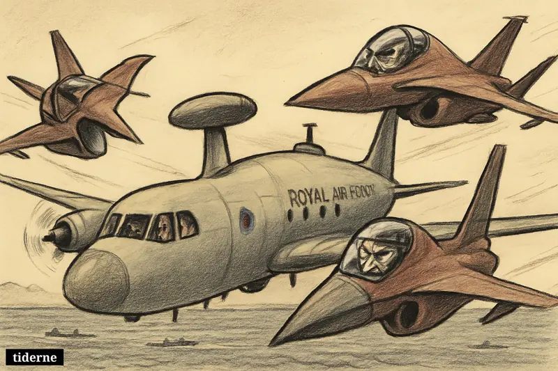 A British surveillance plane is closely shadowed by two Russian fighter jets over the Black Sea in a tense near-crisis aerial encounter.