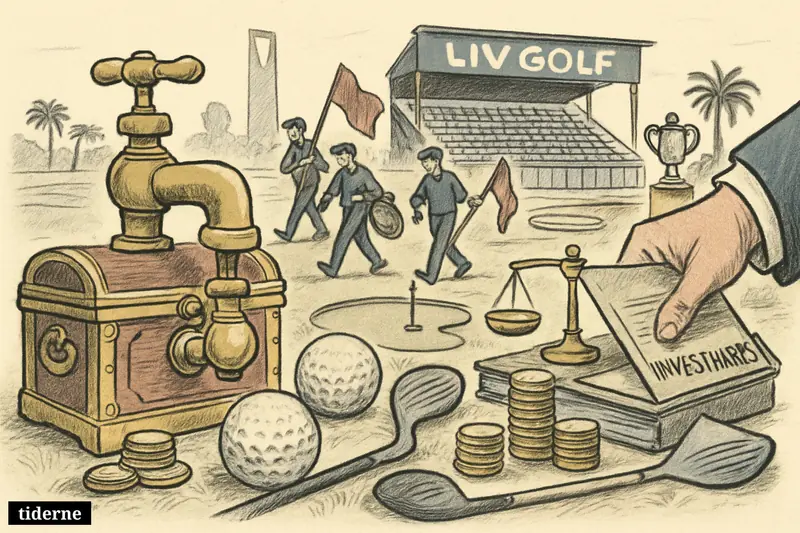 A golf spectacle linked to Saudi money is shutting down, with funding cut off and the course being packed away.
