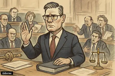 Keir Starmer stands at the Commons dispatch box, refusing demands as tense MPs gesture from green benches around him.