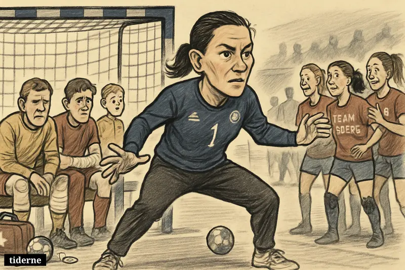 Silje Solberg stands wide in goal as a calm veteran, while injured goalkeepers and anxious teammates underscore Team Esbjerg’s keeper crisis.