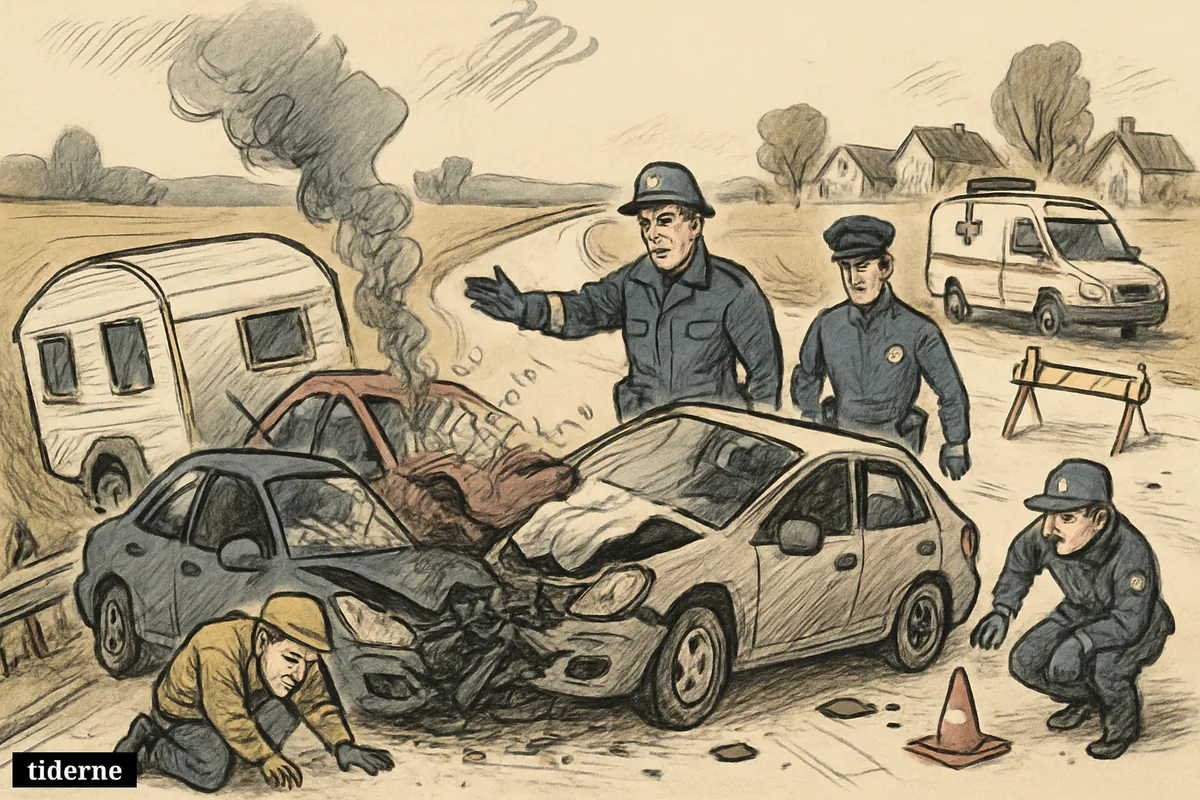 Ulykke ved Kjeldbjerg: Fire kritisk til skade