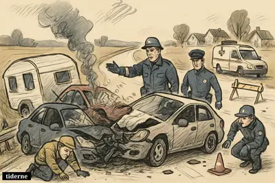 Ulykke ved Kjeldbjerg: Fire kritisk til skade