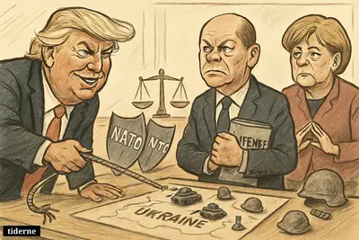 Trump pulls at a fraying NATO security rope as Scholz braces and Merkel watches over a Ukraine war strategy table.