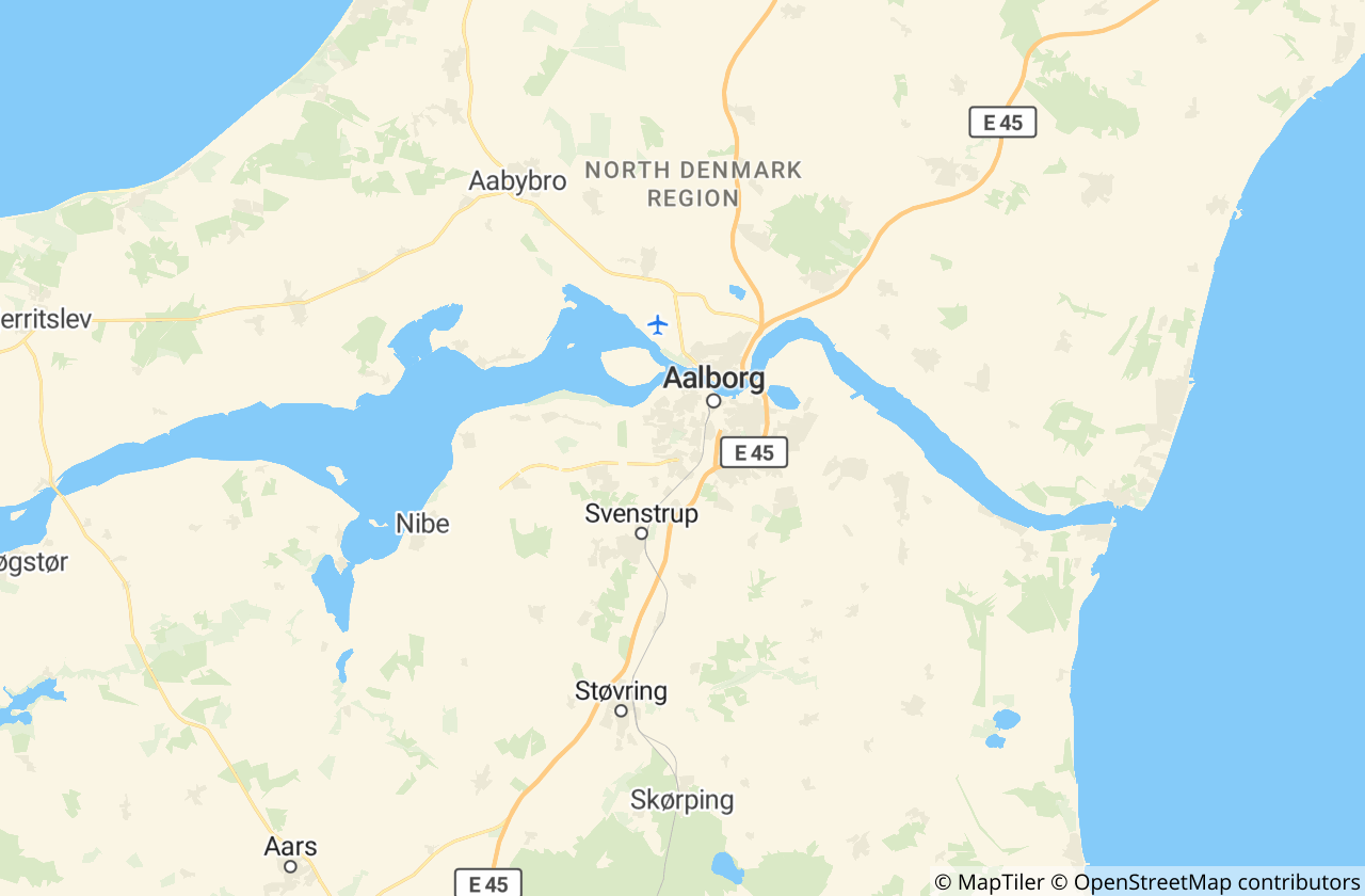 Kort over Aalborg Kommune