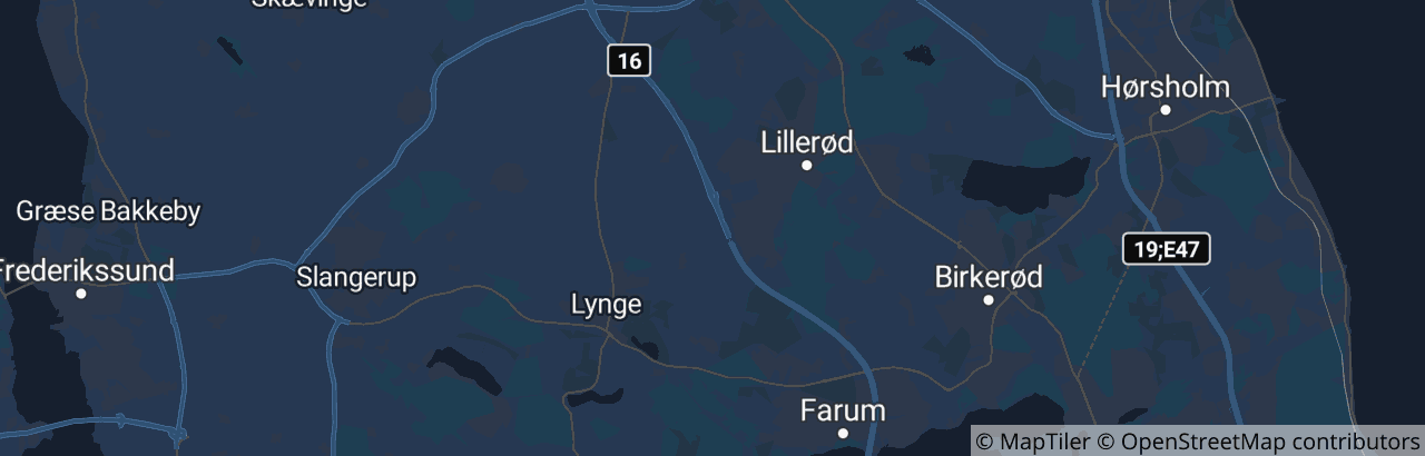 Kort over Allerød Kommune