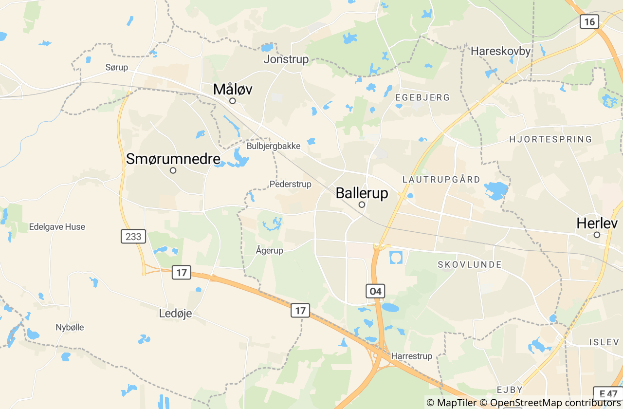 Kort over Ballerup Kommune