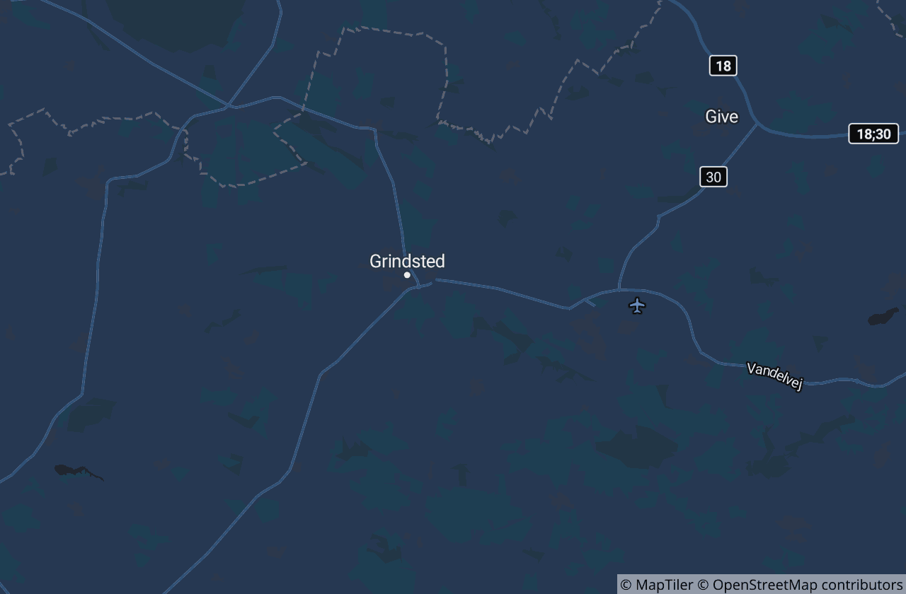 Kort over Billund Kommune
