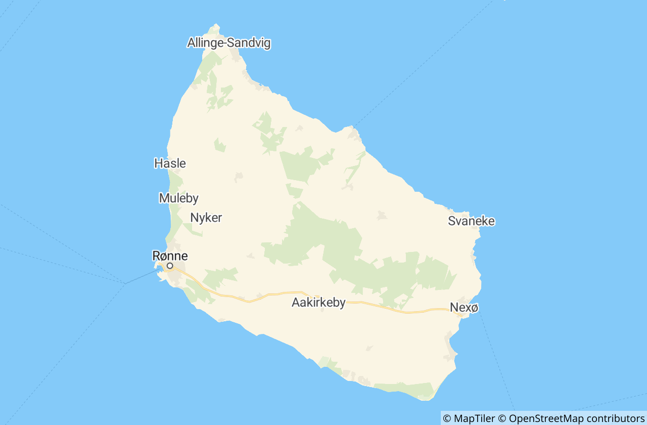 Kort over Bornholm Kommune