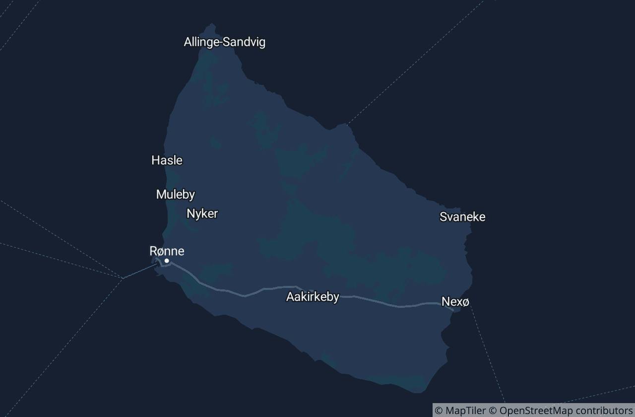 Kort over Bornholm Kommune