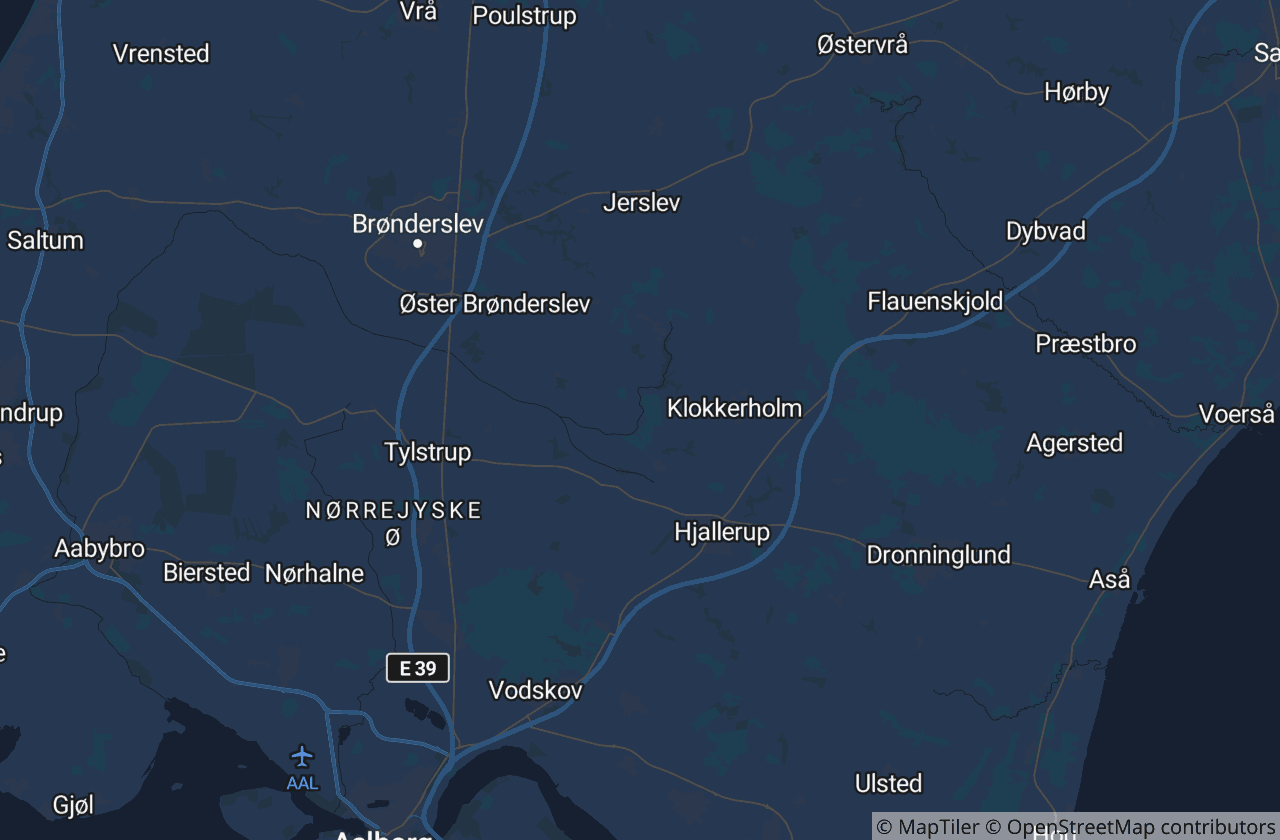 Kort over Brønderslev Kommune
