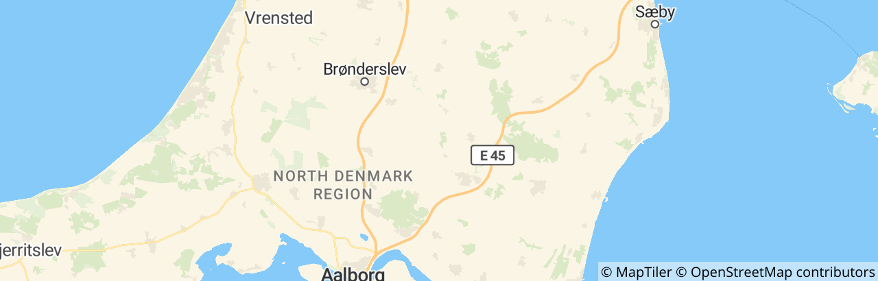 Kort over Brønderslev Kommune