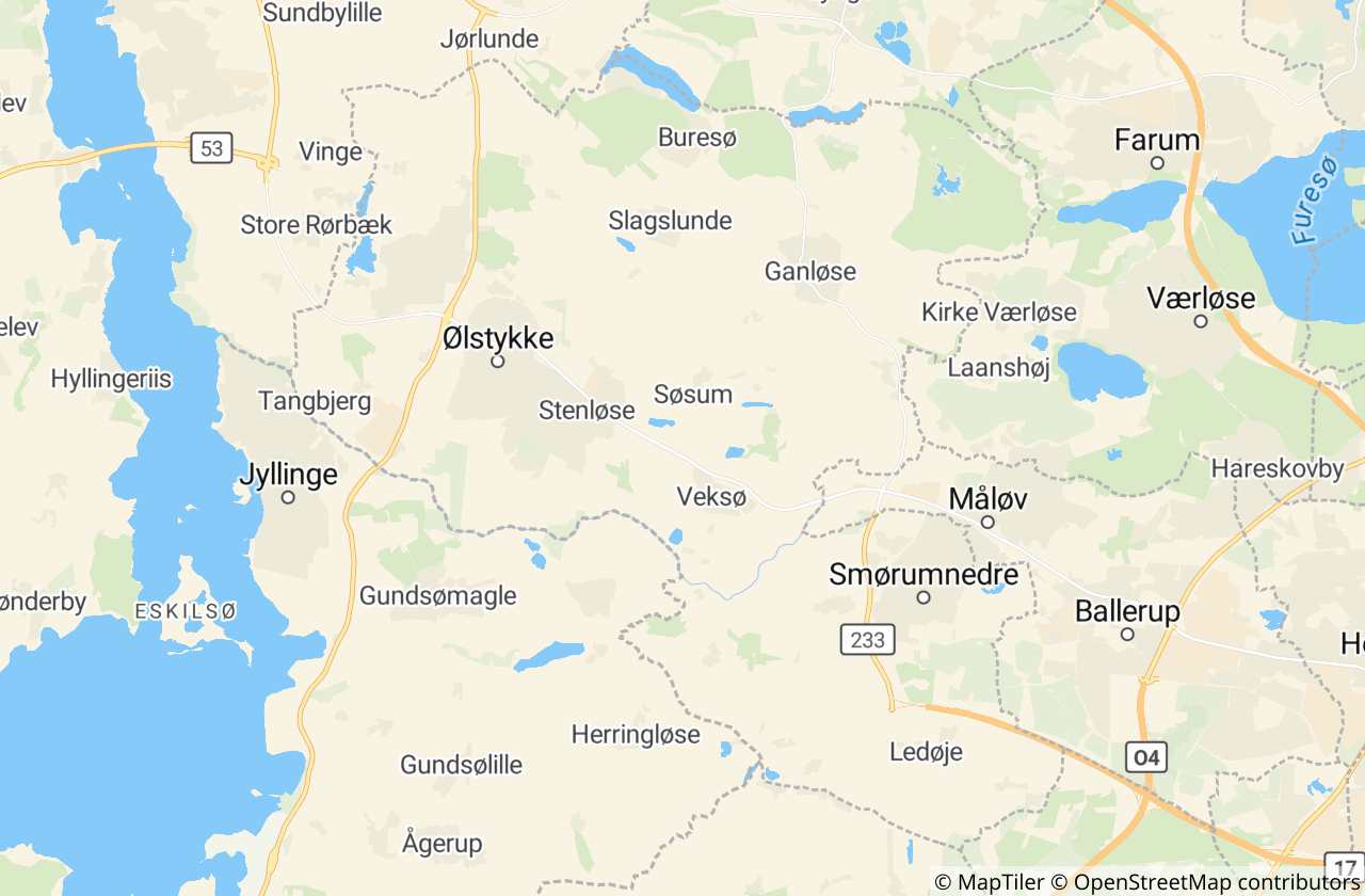 Kort over Egedal Kommune