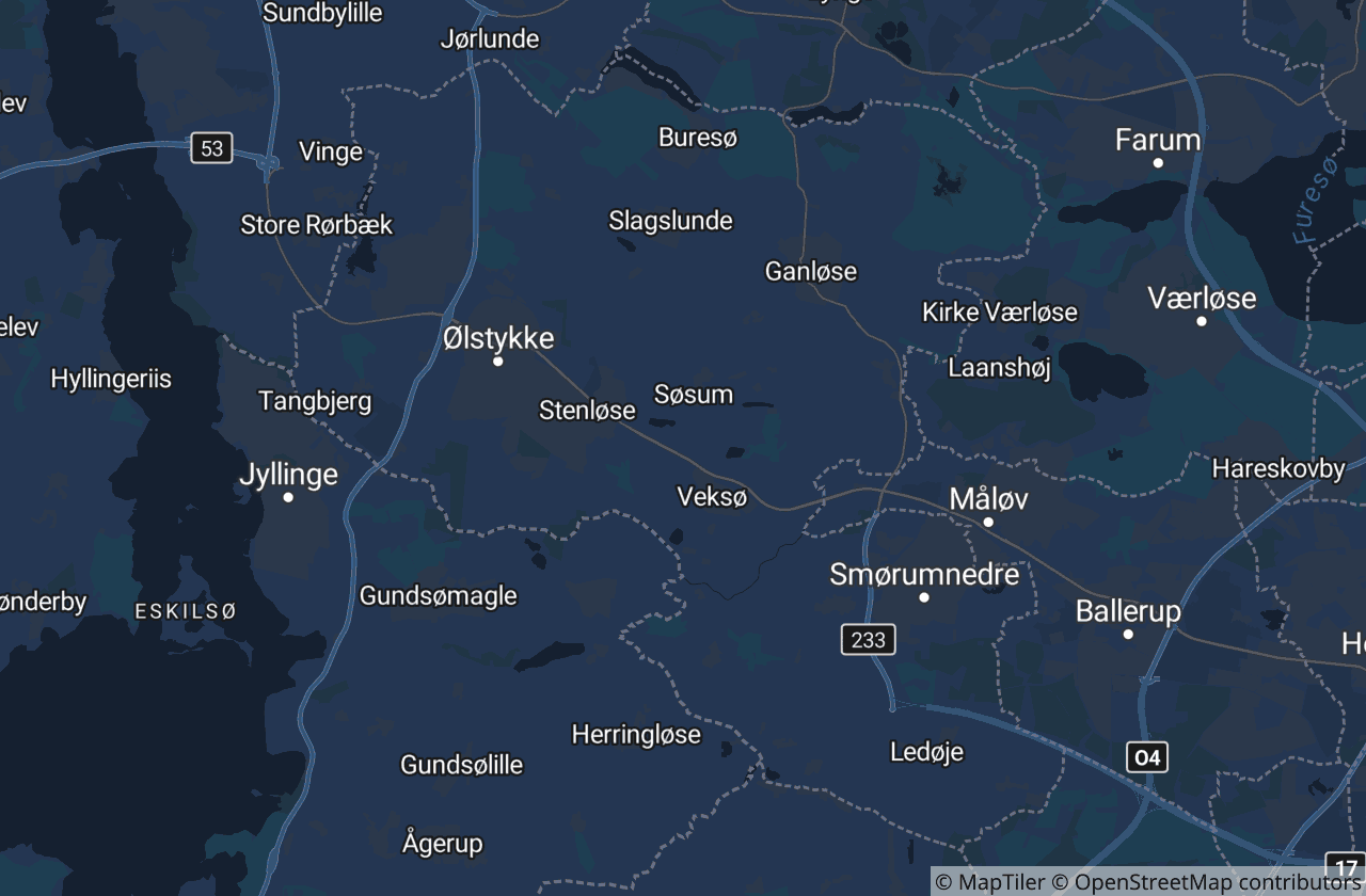 Kort over Egedal Kommune