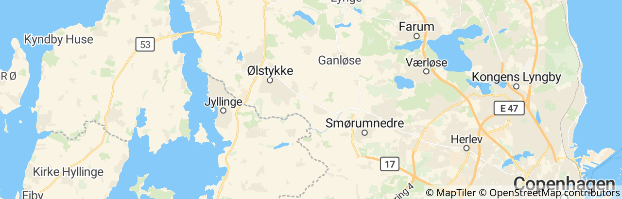 Kort over Egedal Kommune
