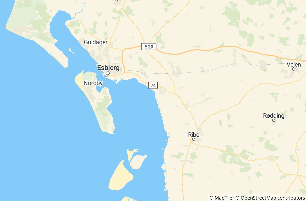 Kort over Esbjerg Kommune