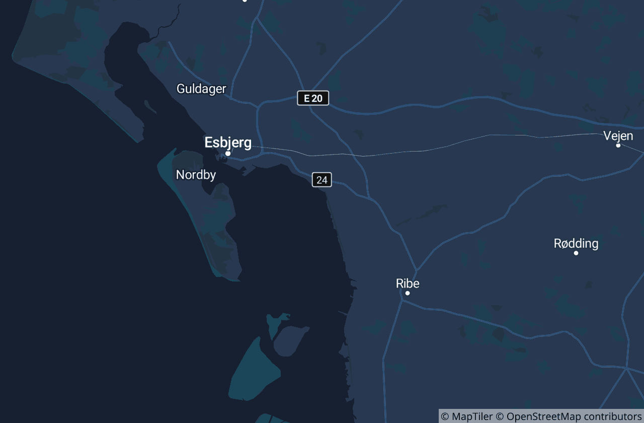 Kort over Esbjerg Kommune