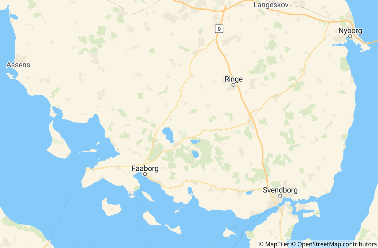 Kort over Faaborg-Midtfyn Kommune