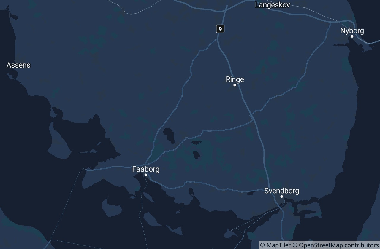 Kort over Faaborg-Midtfyn Kommune