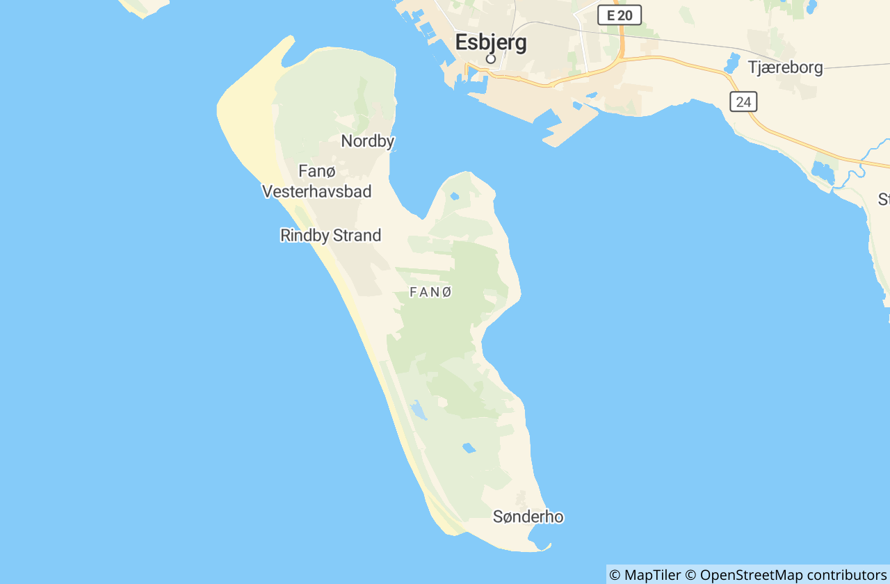 Kort over Fanø Kommune