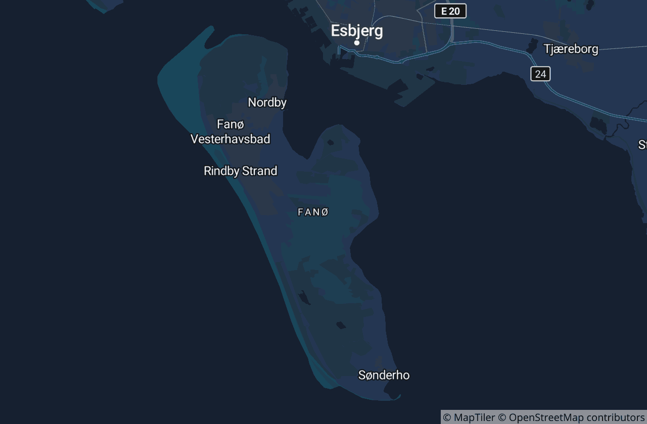Kort over Fanø Kommune