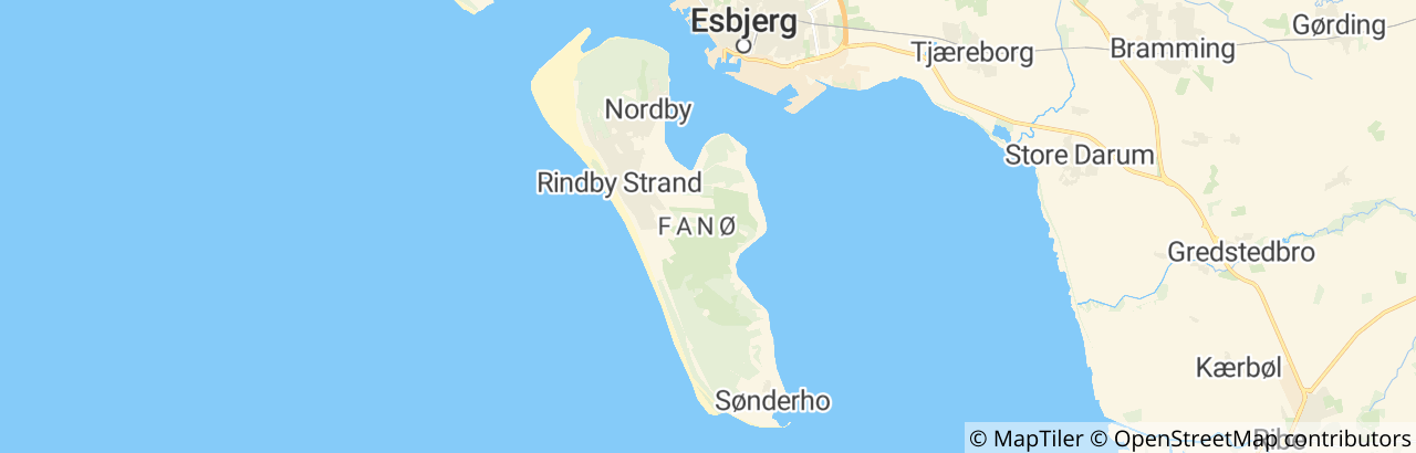 Kort over Fanø Kommune