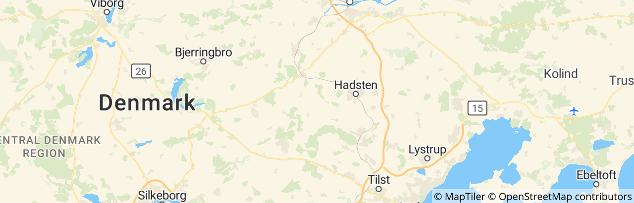 Kort over Favrskov Kommune