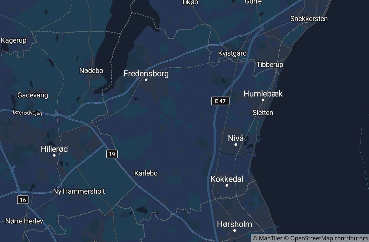 Kort over Fredensborg Kommune