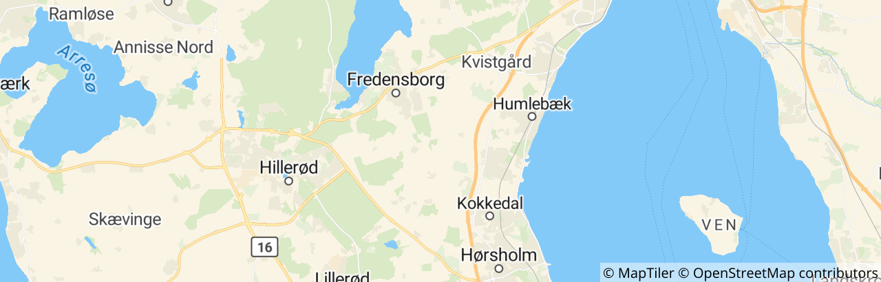 Kort over Fredensborg Kommune