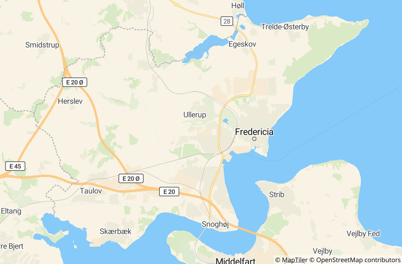 Kort over Fredericia Kommune