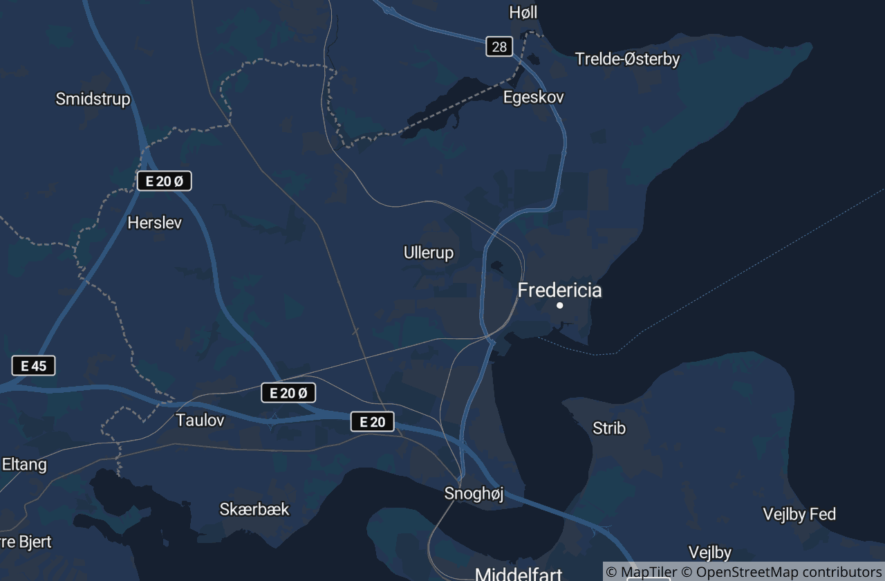 Kort over Fredericia Kommune