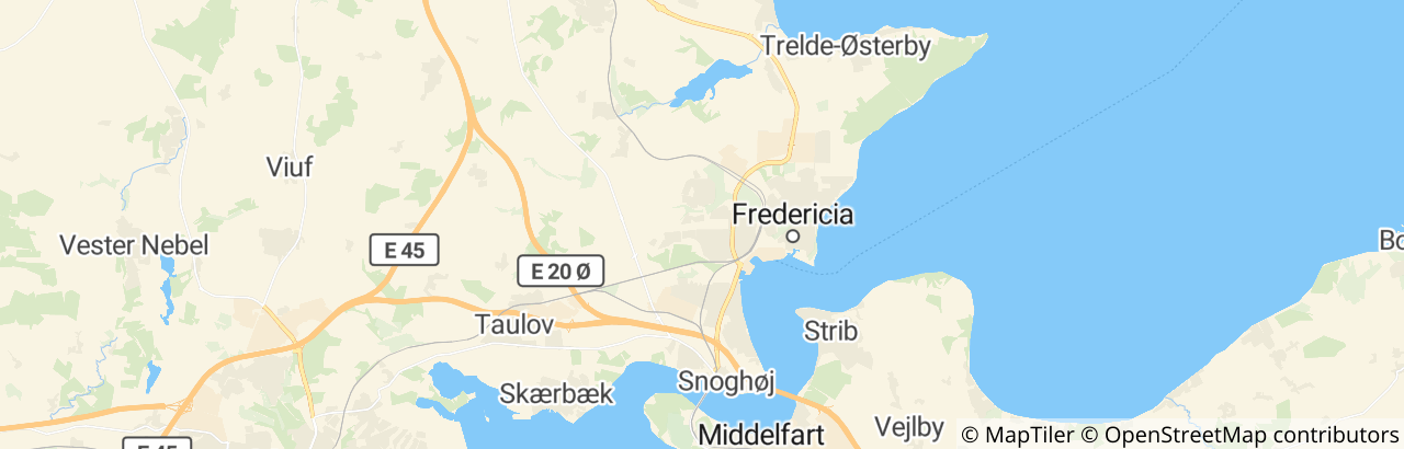 Kort over Fredericia Kommune