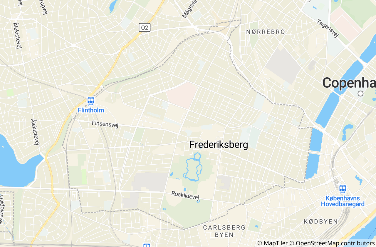 Kort over Frederiksberg Kommune