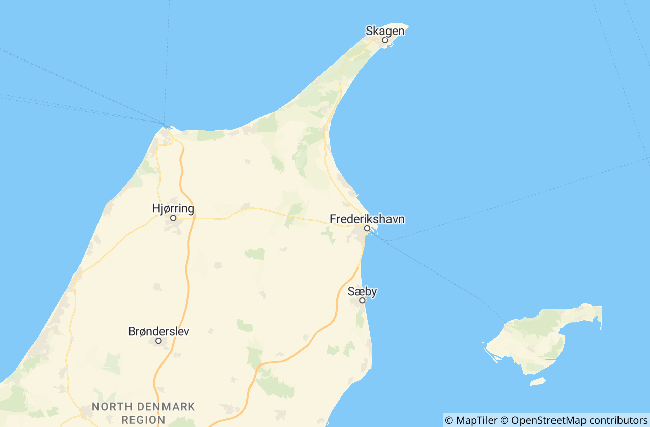 Kort over Frederikshavn Kommune