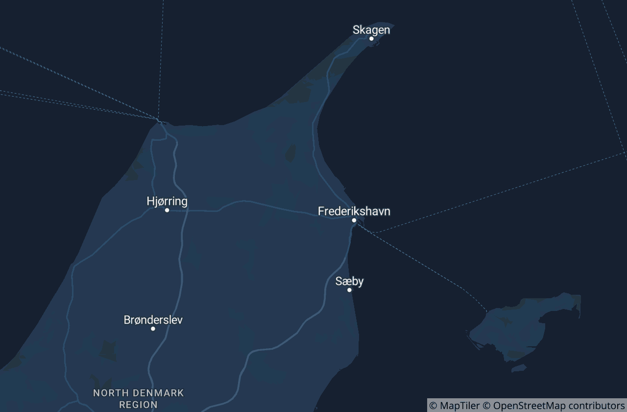 Kort over Frederikshavn Kommune