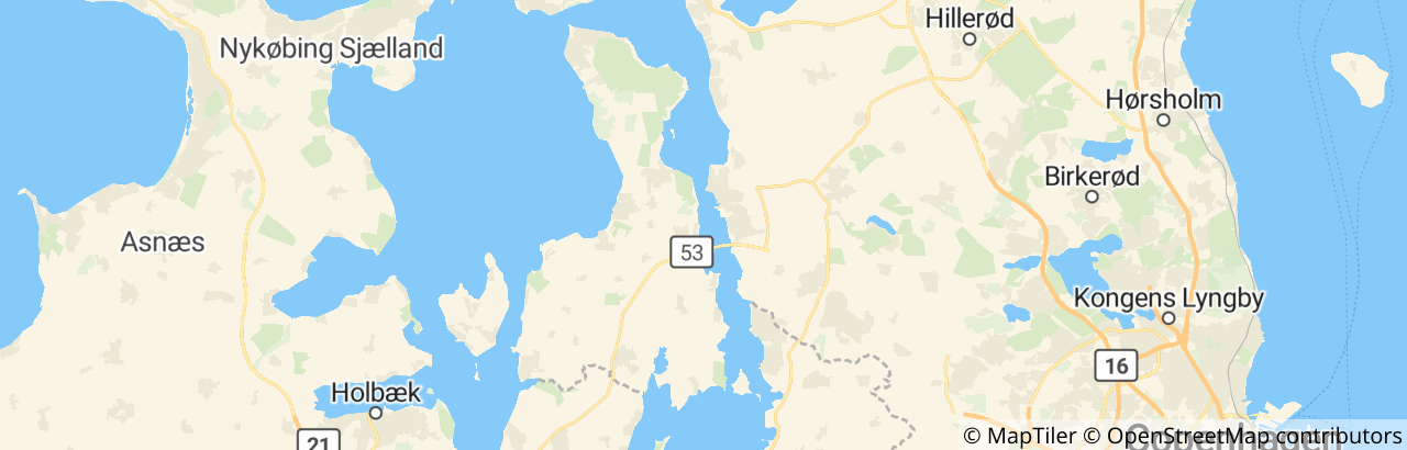 Kort over Frederikssund Kommune