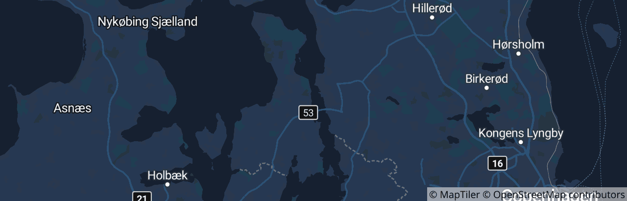 Kort over Frederikssund Kommune