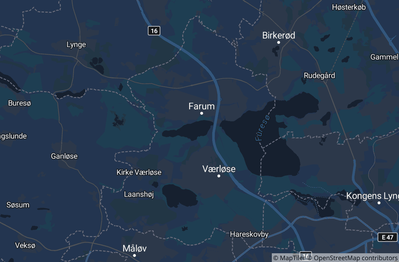 Kort over Furesø Kommune
