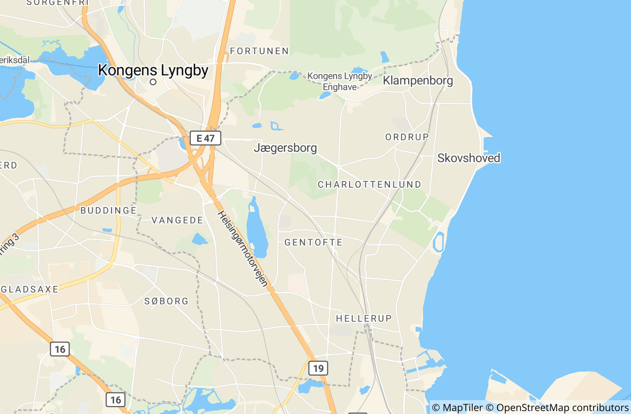 Kort over Gentofte Kommune
