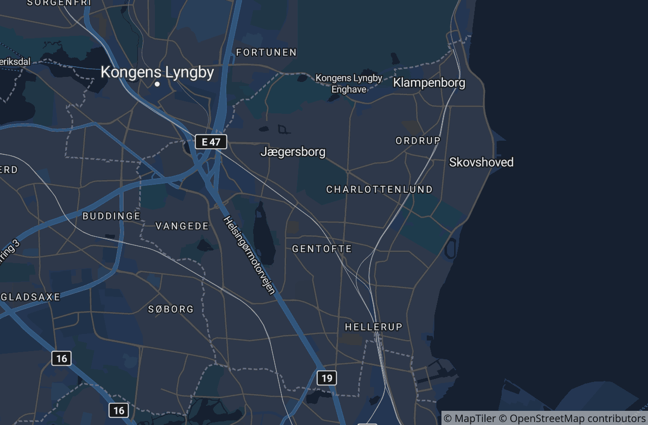 Kort over Gentofte Kommune