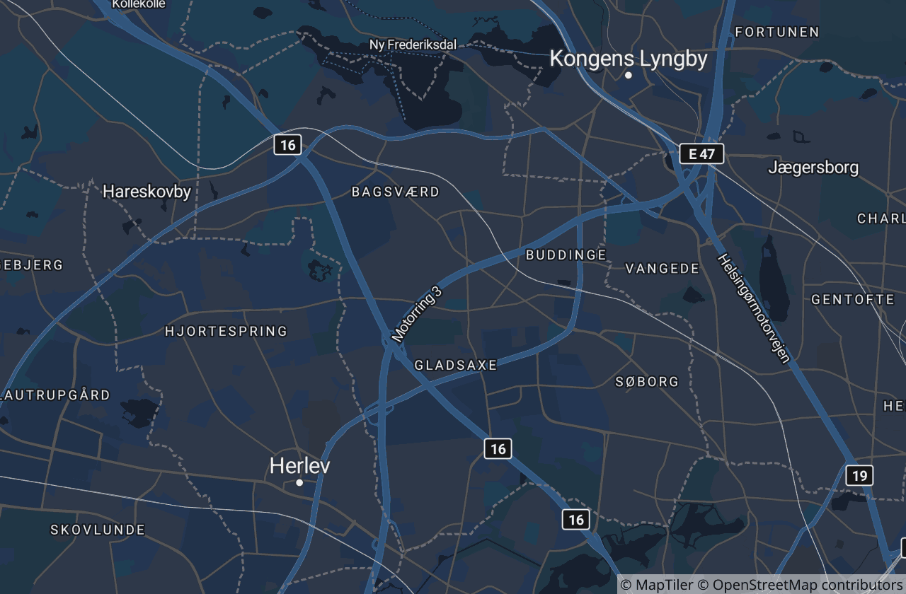 Kort over Gladsaxe Kommune