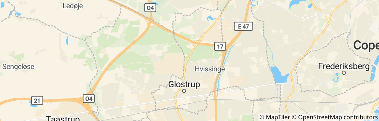 Kort over Glostrup Kommune