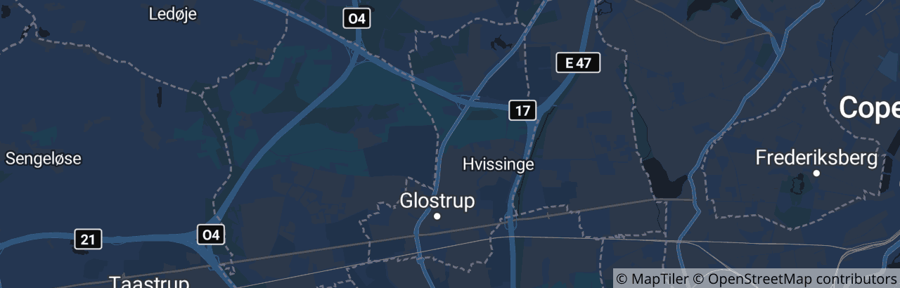 Kort over Glostrup Kommune