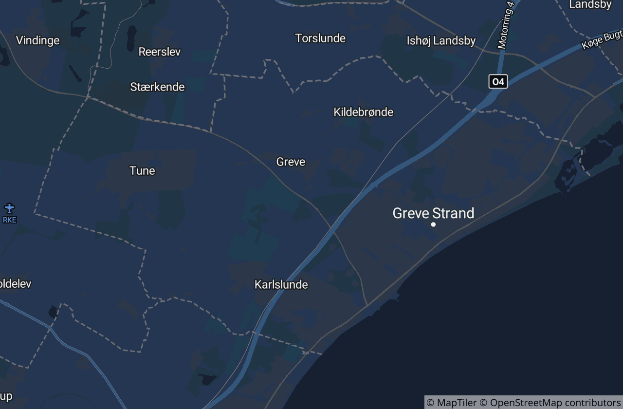 Kort over Greve Kommune