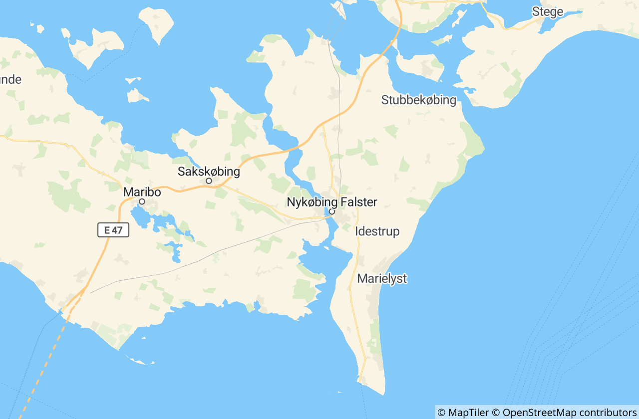 Kort over Guldborgsund Kommune