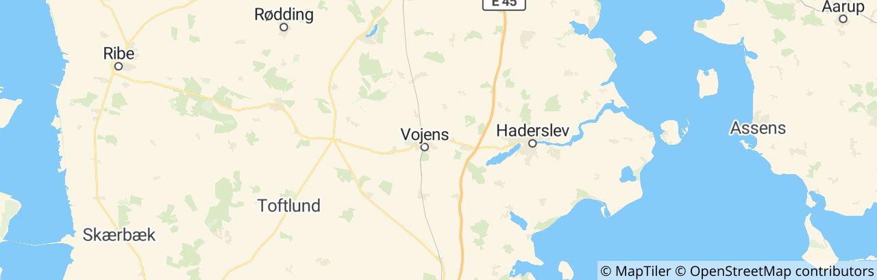 Kort over Haderslev Kommune