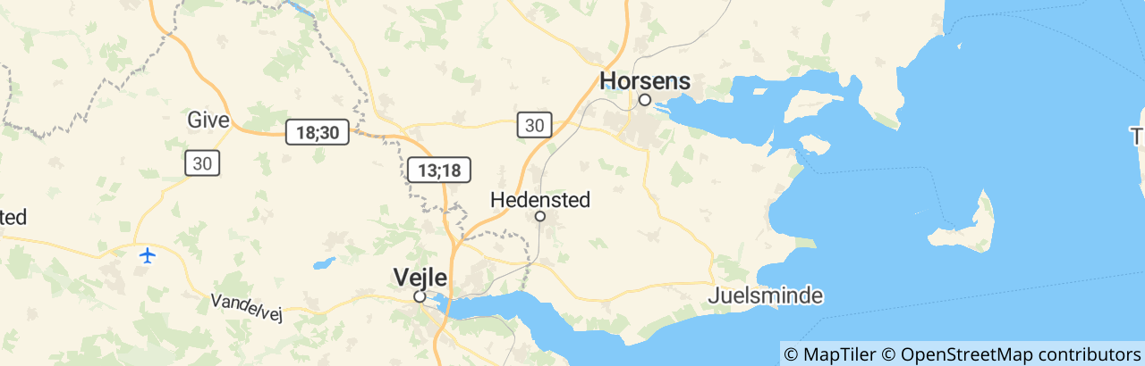 Kort over Hedensted Kommune