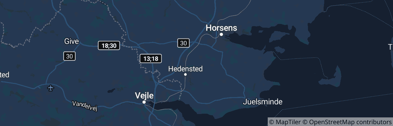 Kort over Hedensted Kommune