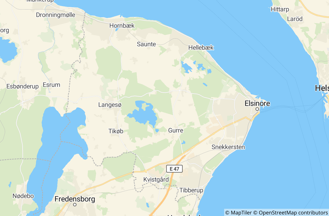 Kort over Helsingør Kommune