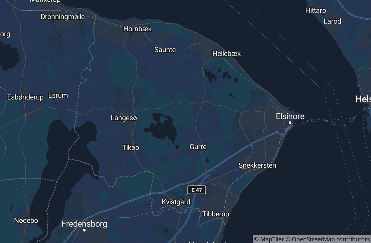 Kort over Helsingør Kommune