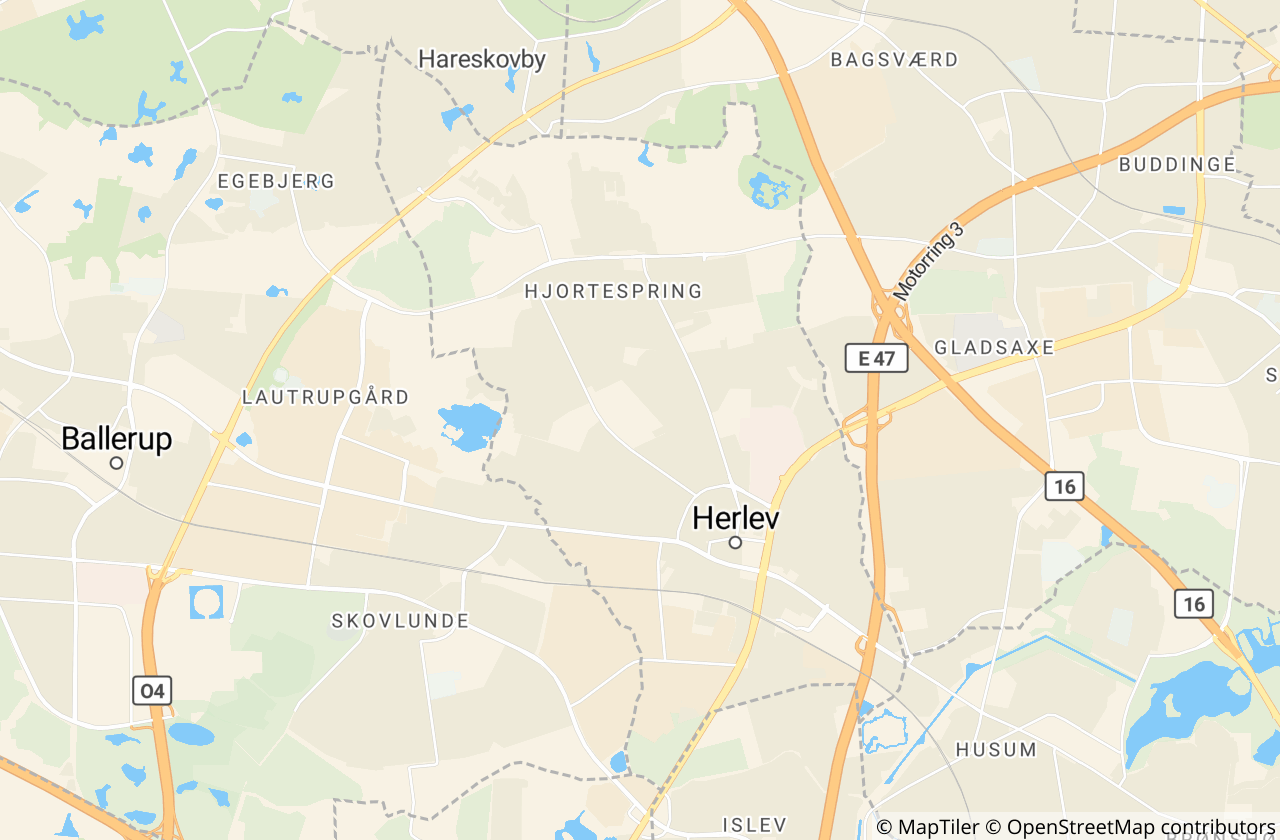Kort over Herlev Kommune